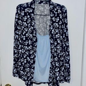 Lands' End Navy Floral pajama set